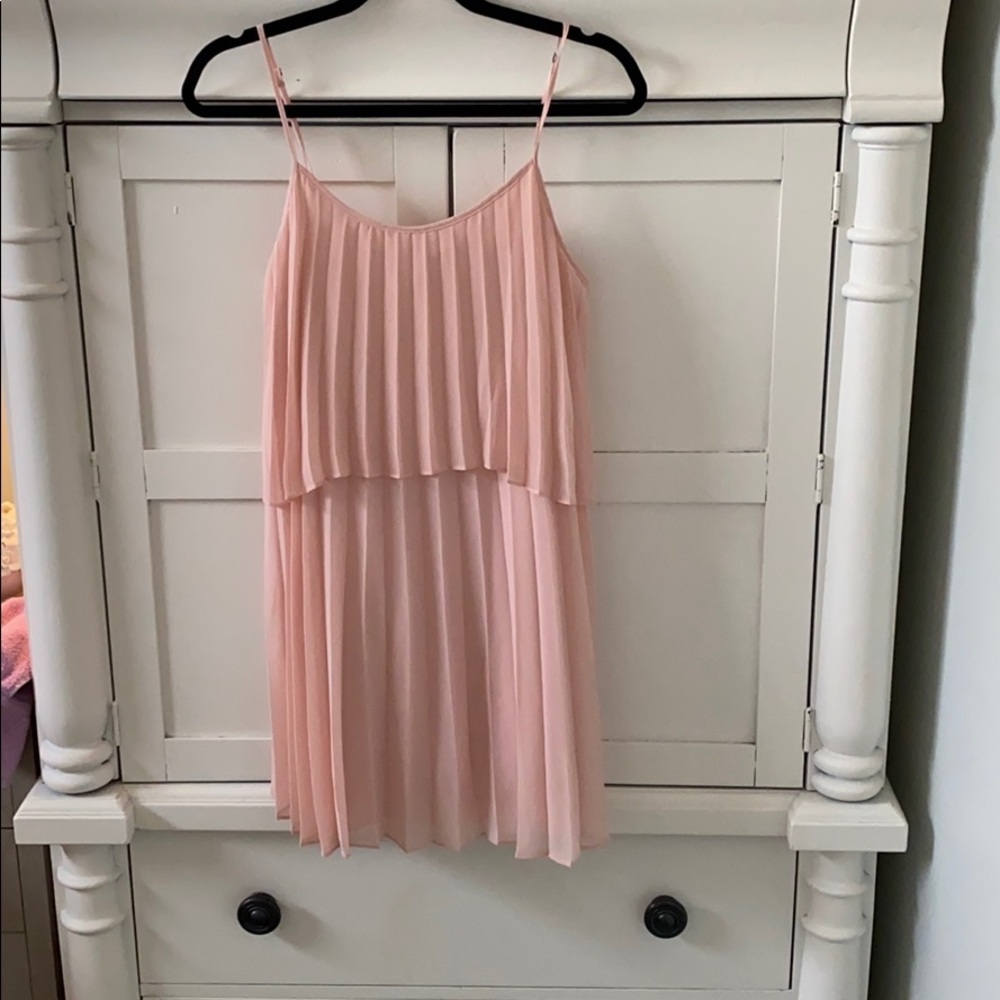 Pink pleated dress